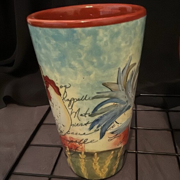 Certified International Rooster Mugs by Susan Winget, Farmhouse Country Set of 2 - Picture 5 of 6